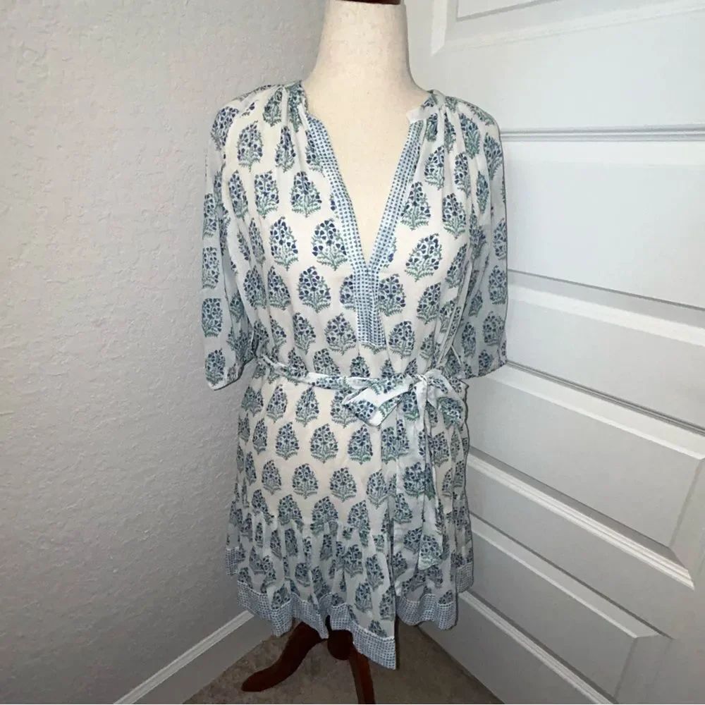 OLIPHANT 3/4 Sleeve Ruffle Boho Cottagecore Cotton Dress